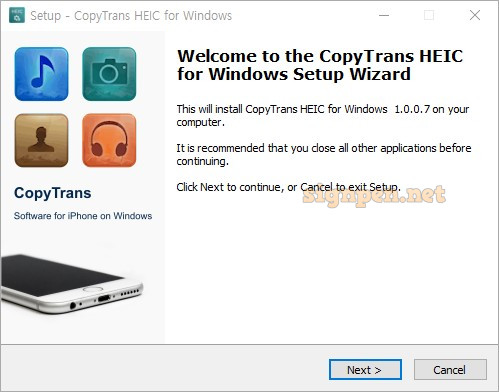 CopyTrans HEIC for Windows 설치