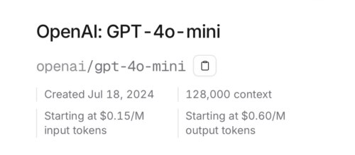 OpenRouter 모델 가성비 비교 - 오픈클로 에이전트 작업 적합 모델 찾기 OpenAI:GPT-4o-mini