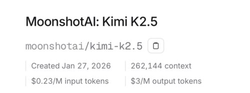 OpenRouter 모델 가성비 비교 - 오픈클로 에이전트 작업 적합 모델 찾기 MoonshotAI: Kimi K2.5